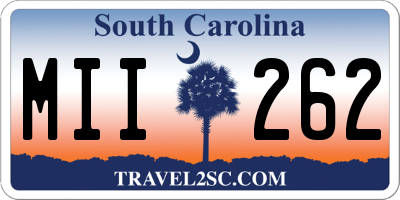 SC license plate MII262