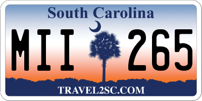 SC license plate MII265