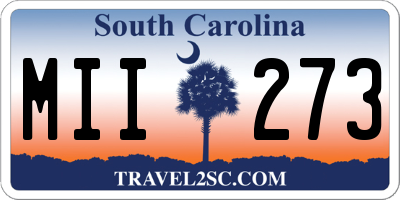 SC license plate MII273