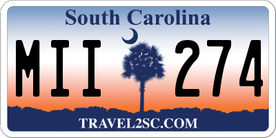SC license plate MII274