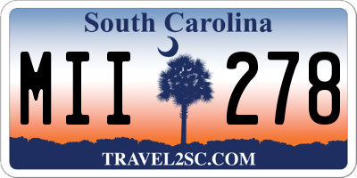 SC license plate MII278
