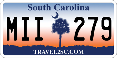 SC license plate MII279