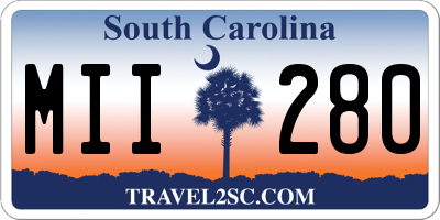 SC license plate MII280
