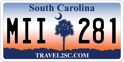 SC license plate MII281
