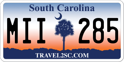 SC license plate MII285