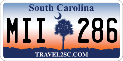 SC license plate MII286