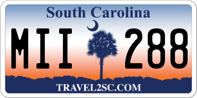 SC license plate MII288