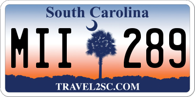 SC license plate MII289