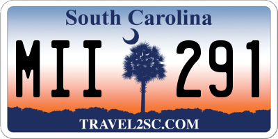 SC license plate MII291