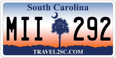 SC license plate MII292