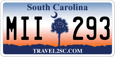 SC license plate MII293