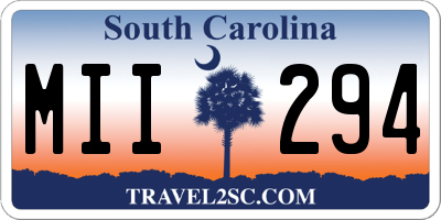 SC license plate MII294