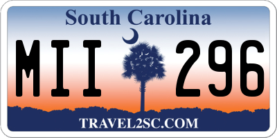 SC license plate MII296