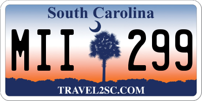 SC license plate MII299