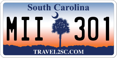 SC license plate MII301