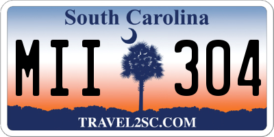SC license plate MII304