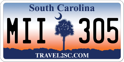 SC license plate MII305