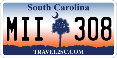SC license plate MII308