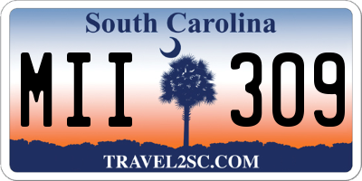 SC license plate MII309