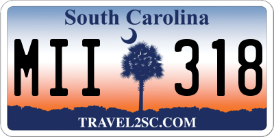 SC license plate MII318