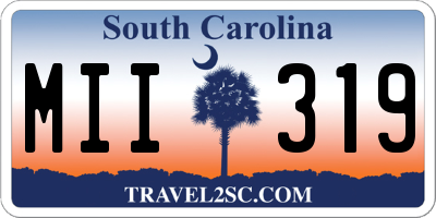 SC license plate MII319