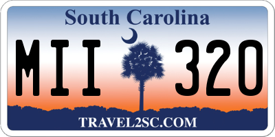 SC license plate MII320