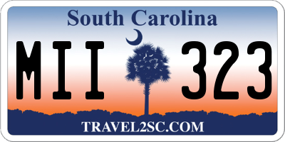 SC license plate MII323