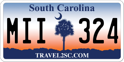 SC license plate MII324