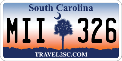 SC license plate MII326