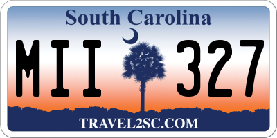SC license plate MII327