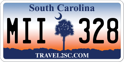 SC license plate MII328