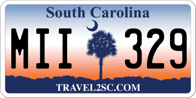 SC license plate MII329