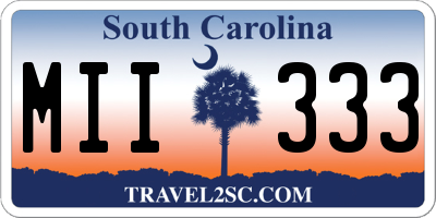 SC license plate MII333