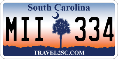 SC license plate MII334