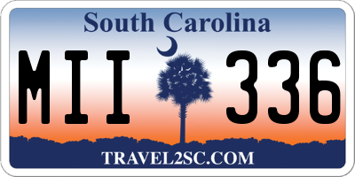SC license plate MII336