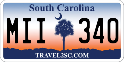 SC license plate MII340