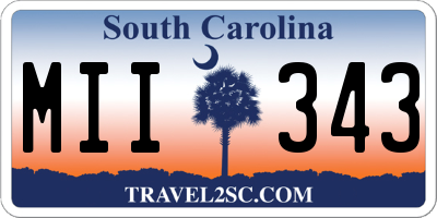 SC license plate MII343