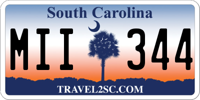 SC license plate MII344