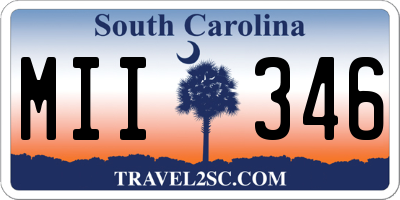 SC license plate MII346