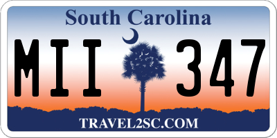 SC license plate MII347