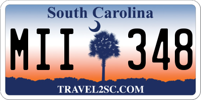 SC license plate MII348