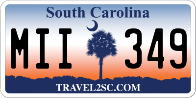 SC license plate MII349