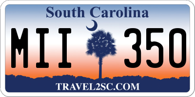 SC license plate MII350