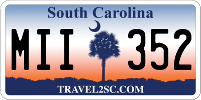 SC license plate MII352