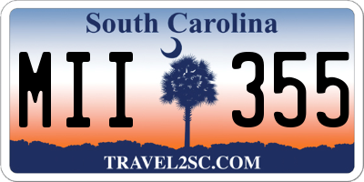 SC license plate MII355