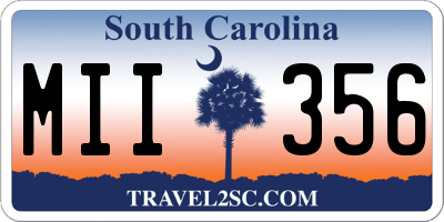 SC license plate MII356