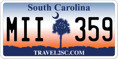 SC license plate MII359