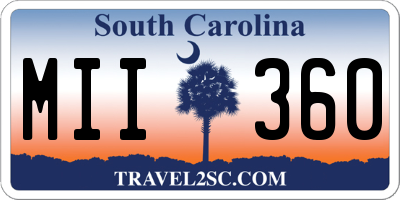 SC license plate MII360