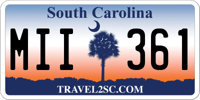SC license plate MII361