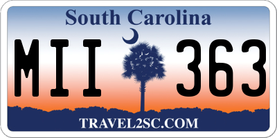 SC license plate MII363